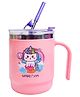 FunBlast Vacuum Insulated Stainless-Steel Mug with Lid & Straw - 400 ml (Multicolor)