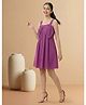 Lil Tomatoes Cotton Woven Sleeveless Solid Dress - Purple