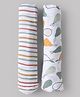 Zoe 100% Cotton Muslin Multipurpose Swaddle Wrap Pack of 2 Little Wanderer Set | Fruits Prints - Multicolour | Soft & Breathable Fabric | Lightweight & Comfortable | Newborn Essential