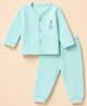 Little Darlings Cotton Knit Full Sleeves Thermal Inner Wear With Bunny Print - Aqua Blue