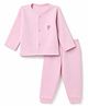 Little Darlings Cotton Knit Full Sleeves Bunny Printed Thermal Inner Wear Set - Pink