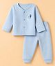 Little Darlings Cotton Knit Full Sleeves Thermal Inner Wear With Penguin Print - Sky Blue