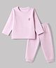Little Darlings Cotton Knit Full Sleeves Thermal Inner Wear With Bunny Print - Pink