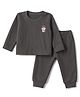 Little Darlings Cotton Knit Full Sleeves Thermal Inner Wear With Sheep Print - Black