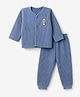 Little Darlings Cotton Knit Full Sleeves Thermal Inner Wear Set With Penguin Print - Blue