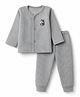 Little Darlings Cotton Knit Full Sleeves Thermal Inner Wear With Hedgehog Print - Light Grey