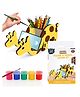 Webby Wooden DIY Paint Giraffe Pen and Pencils Holder Art and Craft Toy | Birthday Return Gift | Colour Paint Activity Kit for Kids