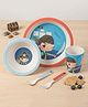 THE BAMBOO CO Playful Pirate Bamboo Kids Dinner /Feeding Set of 5- Round Edition