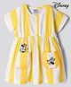 Bonfino Disney 100% Cotton Woven Frock with Sleeveless, Minnie Mouse Graphic Print in Yellow