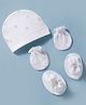 Ben Benny Interlock Knit Animal Printed Cap Mittens & Booties White - Diameter 9 cm