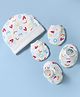 Ben Benny Interlock Knit Cap, Mitten & Booties Set With Alphabet & Heart Print White - Diameter 14 cm