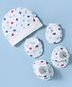 Ben Benny Interlock Knit Cap, Mitten & Booties Set With Star Print White - Diameter 14.5 cm
