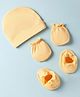 Ben Benny Interlock Knit Solid Cap Mittens & Booties Set Yellow - Diameter 9 cm