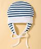 Ben Benny Interlock Knit Cap With  Stripes White - Diameter 15 cm