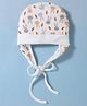 Ben Benny Interlock Knit Cap With Bunny & Carrot Print White - Diameter 14.5 cm