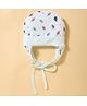 Ben Benny Interlock Knit Cap With Tropical Print White - Diameter 14.5 cm
