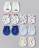 Ben Benny Interlock Knit Mittens with Bike , Star , Nautical & Triangle Print Pack Of 6 - Blue , White & Light Green