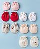 Ben Benny Interlock Knit Mittens with Rainbow Bunny & Text Print Pack of 6 - Pink White & Red
