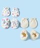 Ben Benny Interlock Knit Mittens and Booties Set With Space Print Pack of 2 - White & Light Yellow