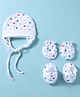 Ben Benny Interlock Knit Cap, Mitten & Booties Set With Star Print White - Diameter 15 cm