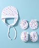 Ben Benny Interlock Knit Cap, Mitten & Booties Set With Heart Print White - Diameter 15 cm