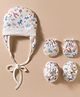 Ben Benny Interlock Knit Cap, Mitten & Booties Set With Animal Print White - Diameter 15 cm