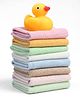 Ben Benny Terry Knit Hand & Face Towels With Duck Toy Pack Of 8 - Light Blue, Yellow & Pink