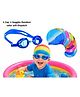 Sanjary Swimming Goggles and Silicone Swim Cap Set Anti Fog UV Protection Leakproof Adjustable Swim Glasses for Adults Kids Training Pool Use color design may vary