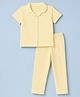Kookie Kids Single Jersey Knit Half Sleeves Shirt & Pyjama Co-Ords Night Suit - Yellow