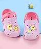 Cute Walk by Babyhug Back Strap Closure Clogs With Floral Applique - Pink