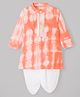 EARTHY TOUCH Cotton Woven Full Length Tie & Dye Printed Kurta & Dhoti Set - Orange