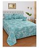 Morado Premium Glace Cotton 5 Pcs Queen Size Bedsheet Set (90x100 Inches) | 2 Pillow Covers & 2 Cushions with Fillers | Elegant Pom Lace Detail | White Grass