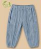 Cot & Candy Organic Muslin Woven Textured Pants - Blue