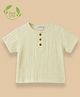 Cot & Candy Muslin Woven Half Sleeves Solid Tee - Yellow