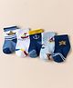 Doodle Poodle Cotton Knit Ankle Length Socks  With Nautical Design Pack of 5 - White Blue & Navy Blue