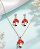 Jewelz Pearl Embellished Mushroom Applique Detailed Jewellery Set - Multi Colour
