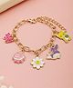 Jewelz Floral & Cartoon Charm Embellished Bracelet - Multi Colour