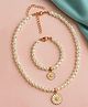 Jewelz Pearl & Floral Charm Embellished Jewellery Set - White