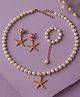 Jewelz Pearl & Starfish Charm Embellished Jewellery Set - White
