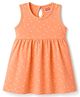 Babyhug Cotton Knit Sleeveless Printed Frock - Orange