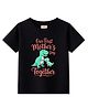 BLUSHES Cotton Knit Mothers Day Theme Half Sleeves Dinosaurs & Our First Mothers Day Together Text Printed Tee - Black