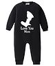 BLUSHES Cotton Knit Mothers Day Theme Full Sleeves Love You Mom Text Printed Romper - Black