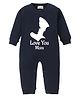 BLUSHES Cotton Knit Mothers Day Theme Full Sleeves Love You Mom Text Printed Romper  - Navy Blue