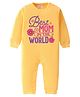 BLUSHES Cotton Knit Mothers Day Theme Full Sleeves Best Mom In The World Text Printed Romper - Yellow
