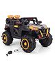 Battery Operated Ride On Jeep With Music & Lights Rechargeable|Openable Doors| Built-in Music & AUX|Remote Control| Easy to Assemble| Forward & Reverse| Magic Swing Movement - Grey & Yellow