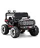 Babyhug Battery Operated Ride On Jeep with Music & LED Lights - Black| USB & AUX Connectivity| Push Button Start| Rechargeable Battery| 3 to 8 Years Boys & Girls| Remote Control| Forward & Reverse