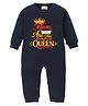 BLUSHES Cotton Knit Mothers Day Theme Full Sleeves Mom You Are The Queen Text Printed Romper - Navy Blue