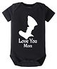 BLUSHES Cotton Knit Mothers Day Theme Half Sleeves Love You Mom Text Printed Onesie - Black