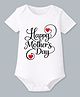 BLUSHES Cotton Knit Mothers Day Theme Half Sleeves Happy Mothers Day Text Printed Onesie - White