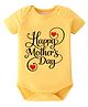 BLUSHES Cotton Knit Mothers Day Theme Half Sleeves Happy Mothers Day Text Printed Onesie - Yellow